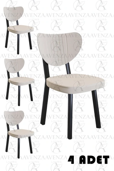 AVENZA LİVİNG ELMA SANDALYE 4 LÜ BEJ MUTFAK SANDALYESİ, YEMEK, BAHÇE, KAFE ürün görseli 1