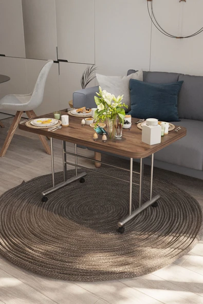 AVENZA LİVİNG tekerlekli masa orta sehpa 60x100 CVZ metal ayak ürün görseli 1