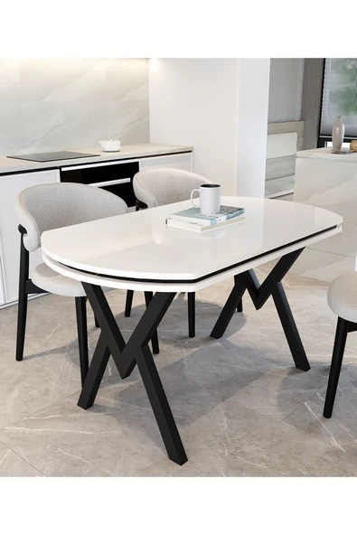 AVENZA LİVİNG GOFRET MASA BEYAZ 70X120 METAL AYAK ürün görseli 1