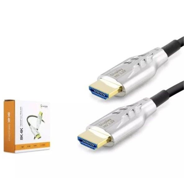 HADRON HDX2047 HDMI KABLO PVC 8K 60HZ 2.1V OPTIC OD8.0 10M SİYAH ürün görseli 1