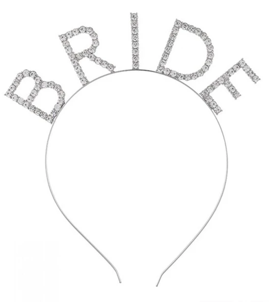 Mey İthalat® Mega Boy Kristal Taşlı Gümüş Bride Taç Gelin Tacı 20X21 cm ürün görseli 1