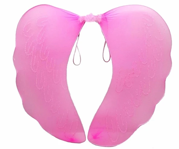 Mey İthalat® Pembe Renk Ortası Pembe Tüylü Tül Peri Kanadı 40x50 cm ürün görseli 1