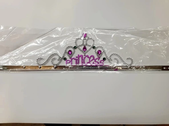 Mey İthalat® Gümüş Renk Prenses Yazılı Parti Tacı 60 cm ürün görseli 1