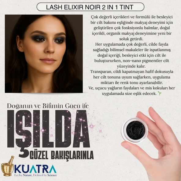 Lash Elixir Noir Eye Shadow/Liner  Multi-Use Tint with Lash &Skin Care - Resim 2