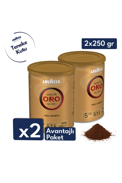 Qualita ORO 100% Arabica Öğütülmüş Filtre Kahve Teneke Kutu 250 gr | 2'li Avantajlı Paket ürün görseli 1