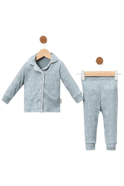 Celira Petrol Pijama Takımı 6 Ay,9 Ay,12 Ay Kız Bebek ürün görseli 1