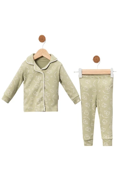Celira Yeşil Pijama Takımı 6 Ay,9 Ay,12 Ay Erkek Bebek ürün görseli 1
