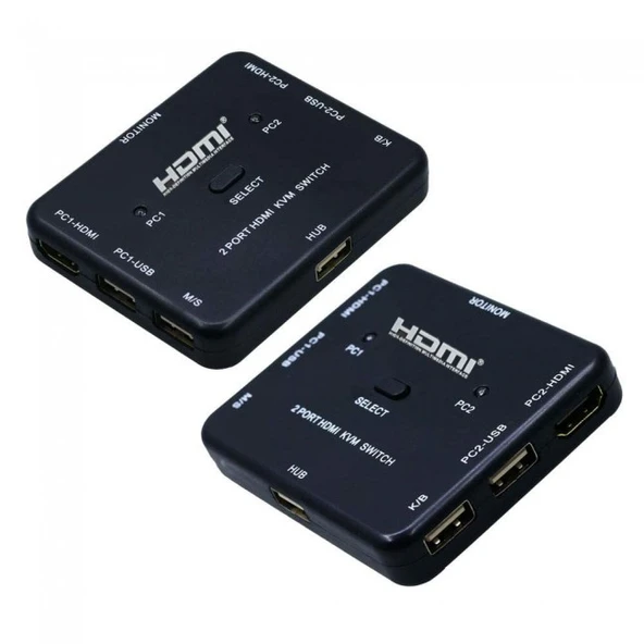 2 port Hdmı kvm switch anahtarlı  hdmı kvm switch 2 giriş 1 çıkış ürün görseli 1