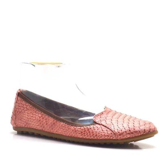 Pembe Croc Desenli Katlanabilir Kadın Babet - Resim 2