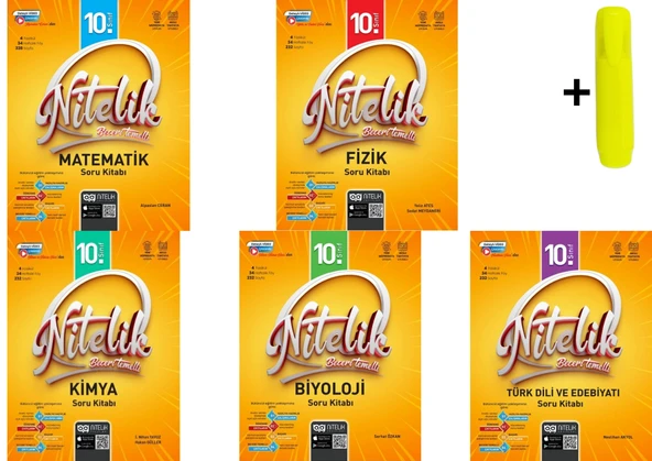 Nitelik 10. Sınıf Matematik Fizik Kimya Biyoloji Edebiyat Soru Kitabı Yeni ürün görseli 1