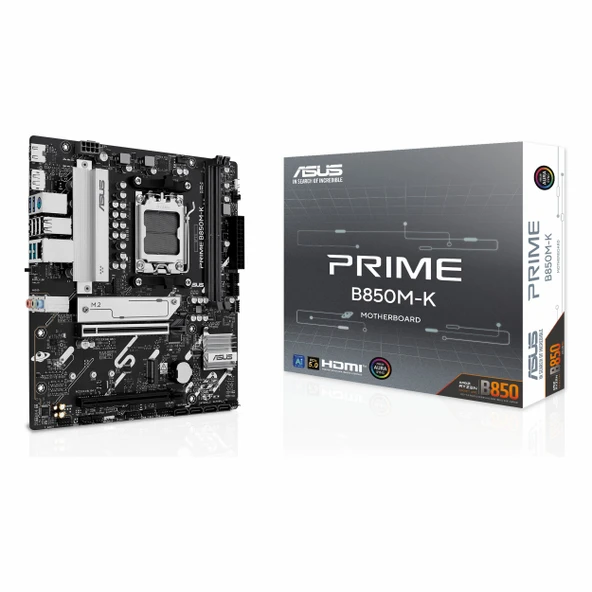 Asus Prime B850M-K DDR5 (8400MHz)OC M.2 HDMI/DP PCIe 5.0 AM5 mATX Anakart ürün görseli 1