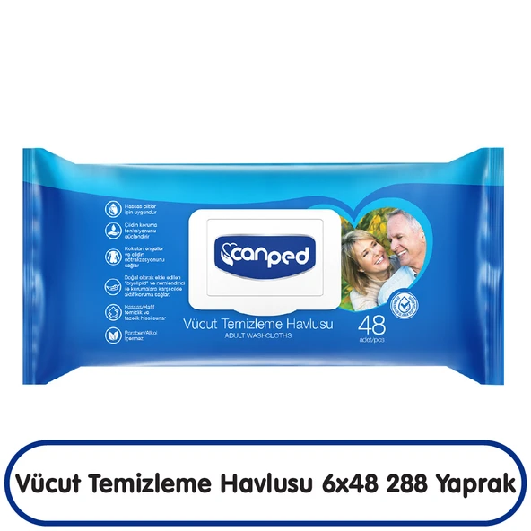 Canped Vücut Temizleme Havlusu 48x6 288 Yaprak ürün görseli 1