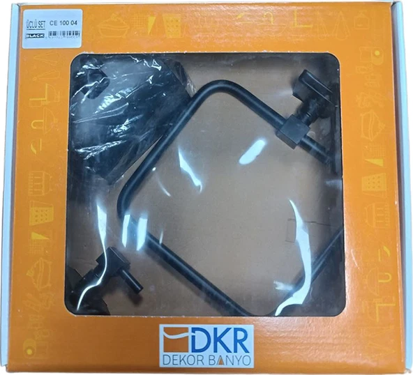 DEKOR BANYO SETİ 3 PARÇALI SİYAH CE 100 04 - Resim 4