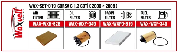 CORSA C 1.3 CDTİ FİLTRE BAKIM SETİ ( 2000 > 2006 ) ürün görseli 1