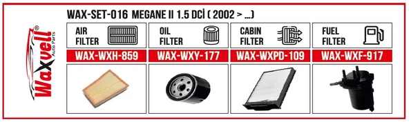 MEGANE II 1.5 DCİ FİLTRE BAKIM SETİ ( 2002 > …) ürün görseli 1