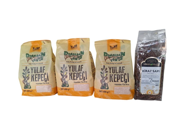 Doğalsan yulaf kepeği 400 gr x 3 adet +Herbal palace kiraz sapı 40 gr ikili diyet seti ürün görseli 1