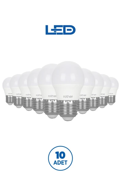 RTL09101-10 Rother G45 LED Ampul 6W E27 470 Lümen 6000K Beyaz Işık Enerji Tasarruflu Ampul 10 Adet ürün görseli 1