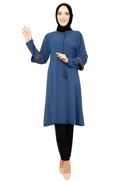 Moda Çizgi Desenli Tunik - Resim 3