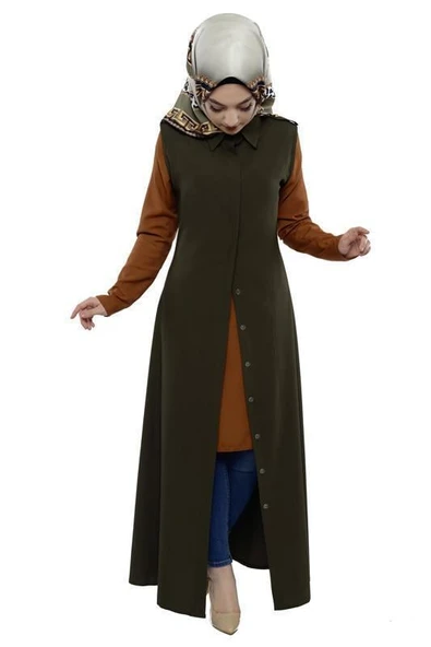 Moda Çizgi Yakalı Yelek - Resim 3
