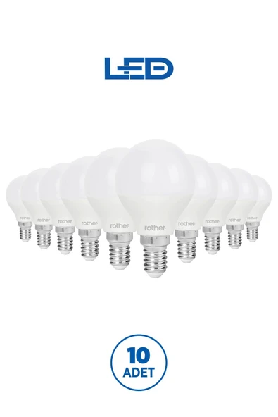 RTL09201-10 Rother G45 LED Ampul 6W E14 470 Lümen 6000K Beyaz Işık Enerji Tasarruflu Ampul 10 Adet ürün görseli 1