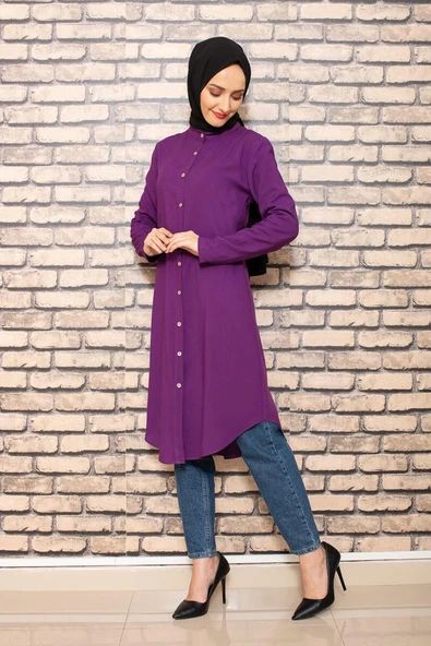 Moda Çizgi Desenli Tunik - Resim 2