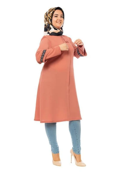 Moda Çizgi Desenli Tunik - Resim 2
