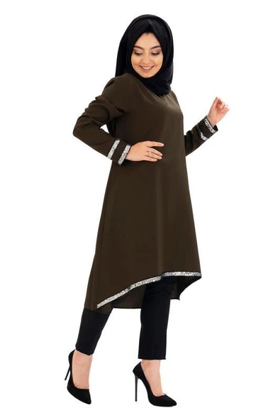 Moda Çizgi Desenli Tunik - Resim 2