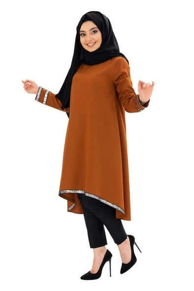 Moda Çizgi Desenli Tunik - Resim 2