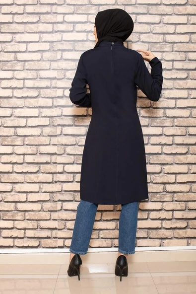 Moda Çizgi Desenli Tunik - Resim 4