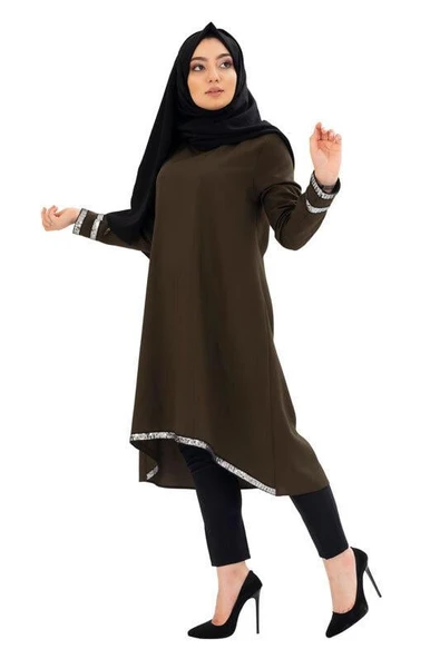 Moda Çizgi Desenli Tunik - Resim 3