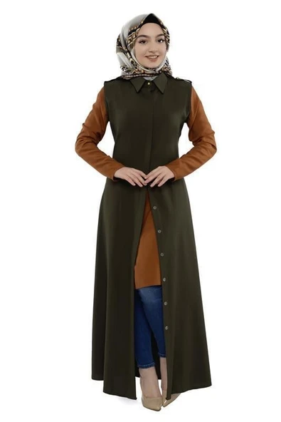 Moda Çizgi Yakalı Yelek - Resim 2