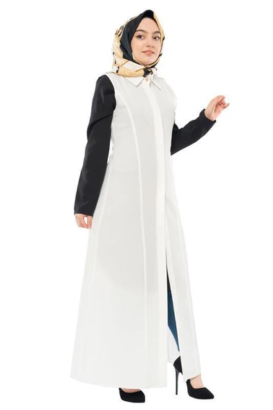 Moda Çizgi Yakalı Yelek - Resim 3