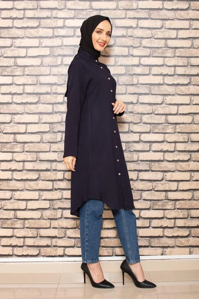 Moda Çizgi Desenli Tunik - Resim 2