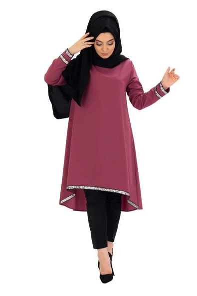 Moda Çizgi Desenli Tunik ürün görseli 1