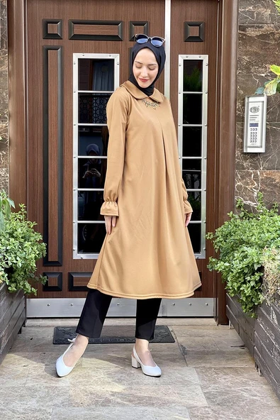 Moda Çizgi Desenli Tunik ürün görseli 1