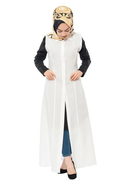 Moda Çizgi Yakalı Yelek - Resim 2