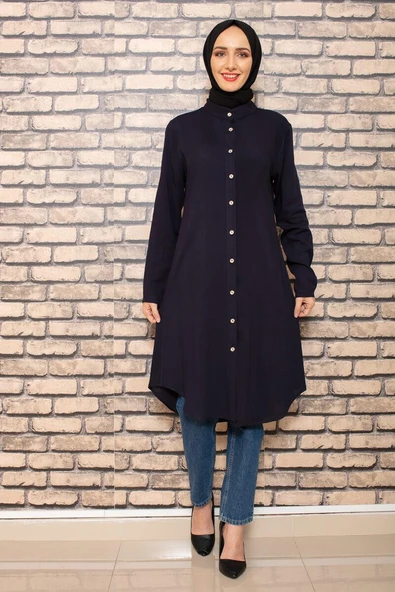 Moda Çizgi Desenli Tunik - Resim 4