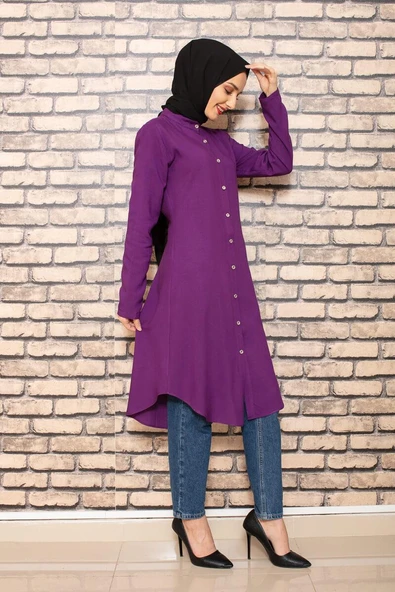 Moda Çizgi Desenli Tunik - Resim 3
