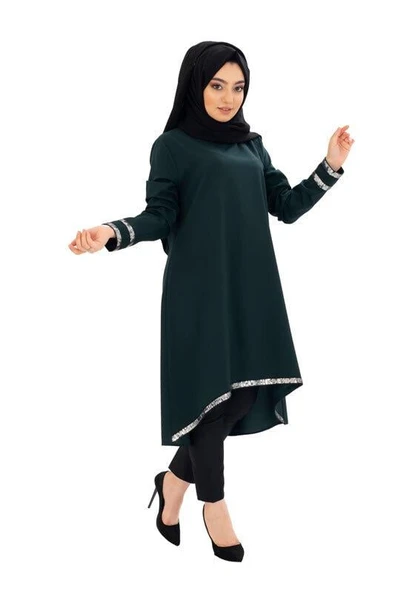Moda Çizgi Desenli Tunik - Resim 2