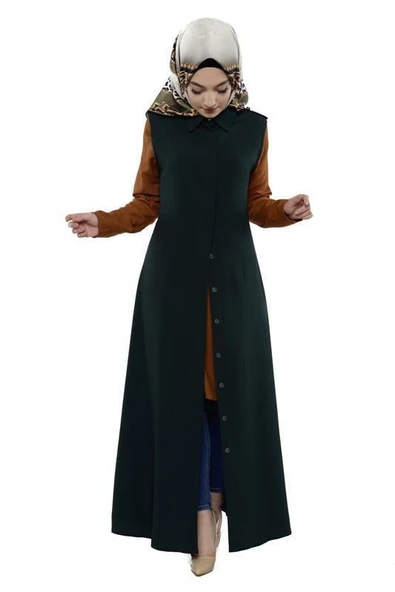Moda Çizgi Yakalı Yelek - Resim 3