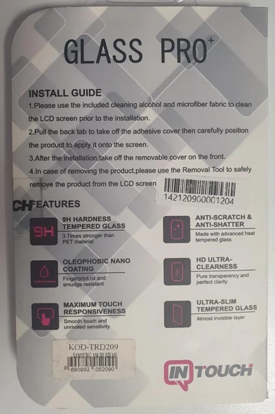 INTOUCH 3D SİYAH GLASS PRO PLUS EKRAN KORUYUCU ürün görseli 1