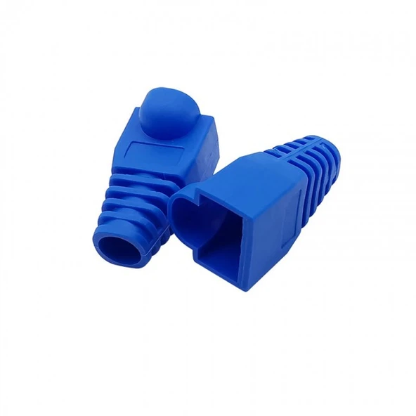 Rj45 Konnektör için koruyucu pvc plastik kılıf rj45 mavi cover 100 adet ürün görseli 1