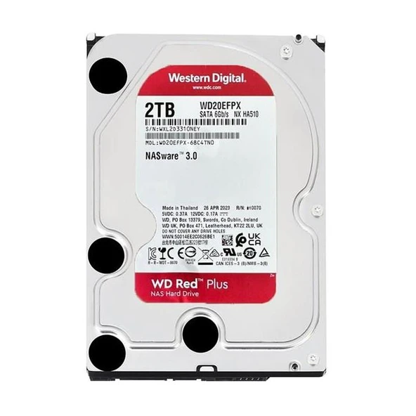 Western Digital Red Plus WD20EFPX SATA 3.0 5400 RPM 3.5" 2 TB Harddisk ürün görseli 1