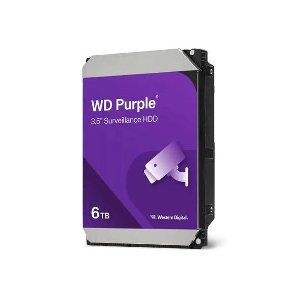 Western Digital Purple WD64PURZ SATA 3.0 5400 RPM 3.5" 6 TB Harddisk ürün görseli 1