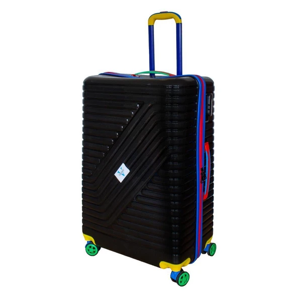Vayomy Colors PP Line Büyük Boy Siyah Valiz KIRILMAZ 2 Yıl Garantili ürün görseli 1