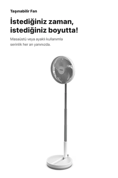 PTTAVM: Xenon Smart Taşınabilir Şarjlı Vantilatör 24 Saat Kullanım