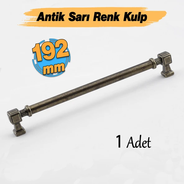 Talas Antik Sarı Eskitme Metal 192 mm 19.2 cm Mobilya Mutfak Çekmece Dolap Kulpu Kulbu Kulpları ürün görseli 1