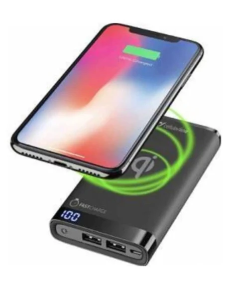 Cellularline FreePower Manta S 8000 Wireless Siyah Powerbank VİTRİN ürün görseli 1