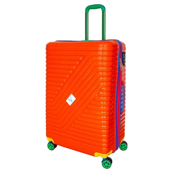 Vayomy Colors PP Line Büyük Boy Turuncu Valiz KIRILMAZ 2 Yıl Garantili ürün görseli 1