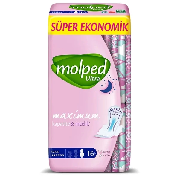Mey İthalat®   Ultra Hijyen Anatomik Gece Ped Süper Eko 16 Adet ürün görseli 1